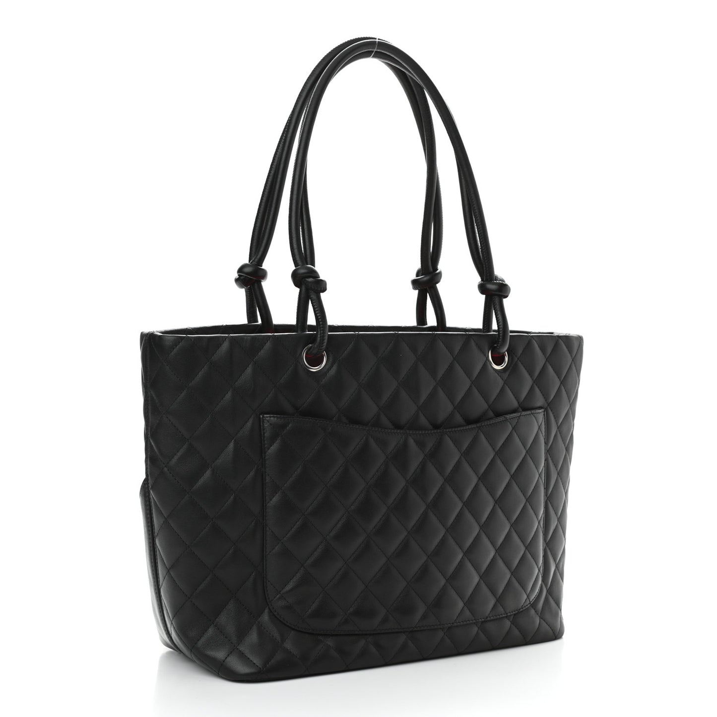 Calfskin Quilted Large Cambon Tote Black