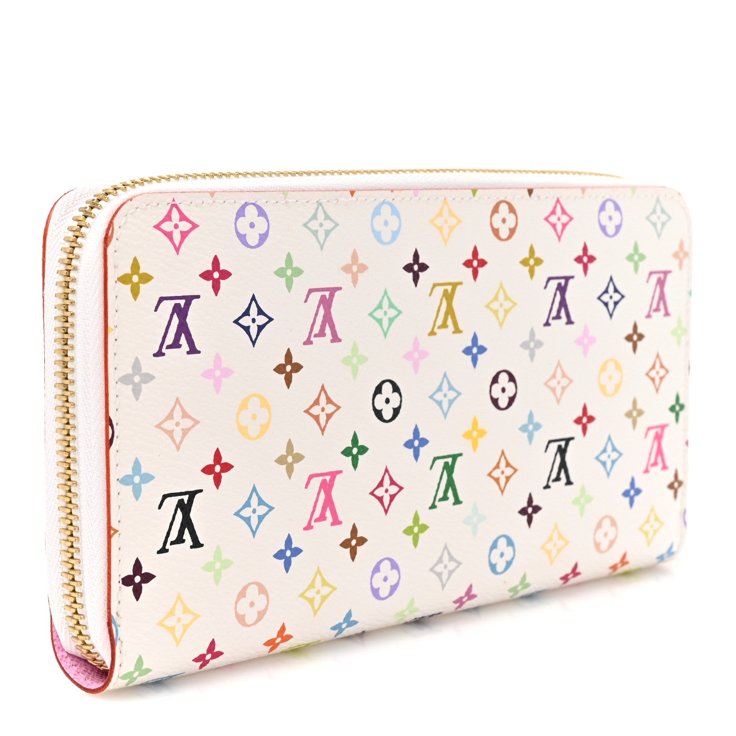 Louis Vuitton Monogram Multicolor Zippy Wallet White Litchi 3 of 8