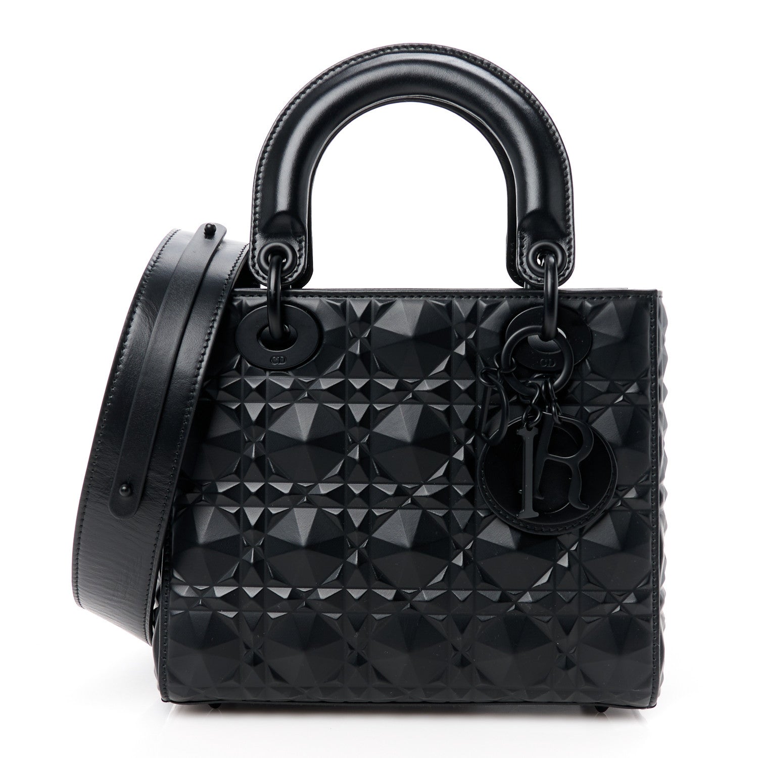 Christian Dior Calfskin Cannage Diamond Small My ABCDior Lady Dior Black 1 of 13