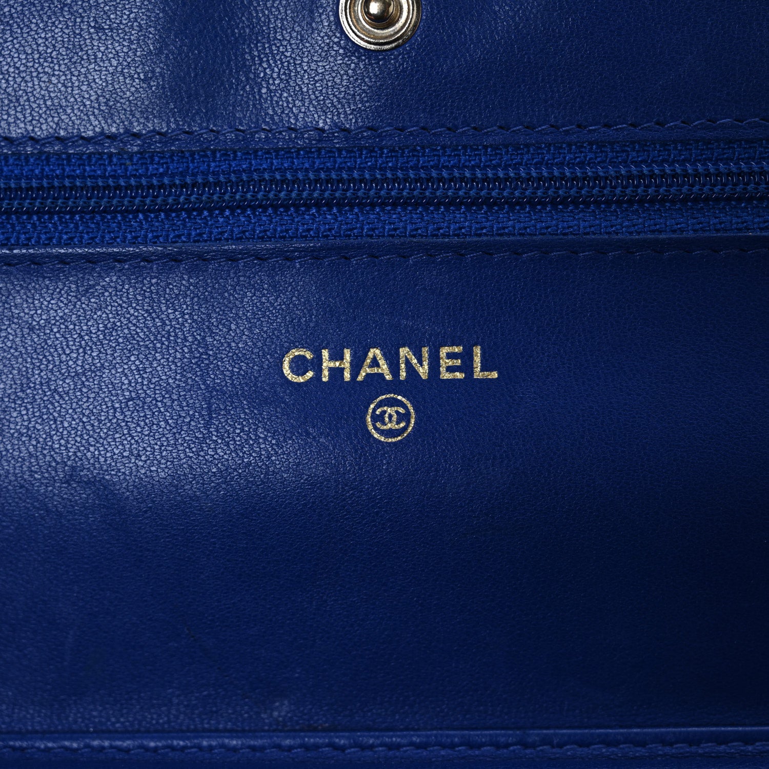 Chanel Lambskin Quilted Wallet On Chain WOC  Navy Blue 6 of 17