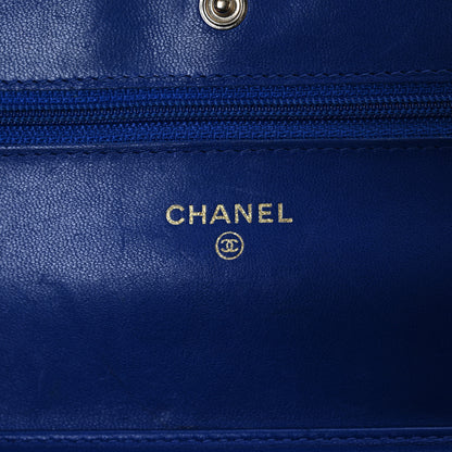Chanel Lambskin Quilted Wallet On Chain WOC  Navy Blue 6 of 17