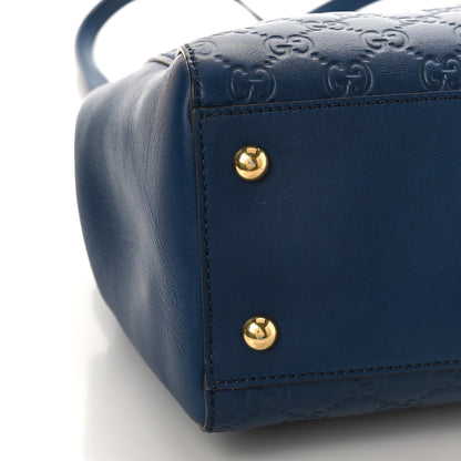 Gucci Guccissima Signature Medium Shoulder Tote Bag Blue 9 of 9