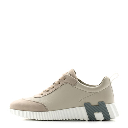 Hermes Sport Goatskin Suede Goatskin Womens Bouncing Sneakers 38 Beige Esquisse 1 of 10