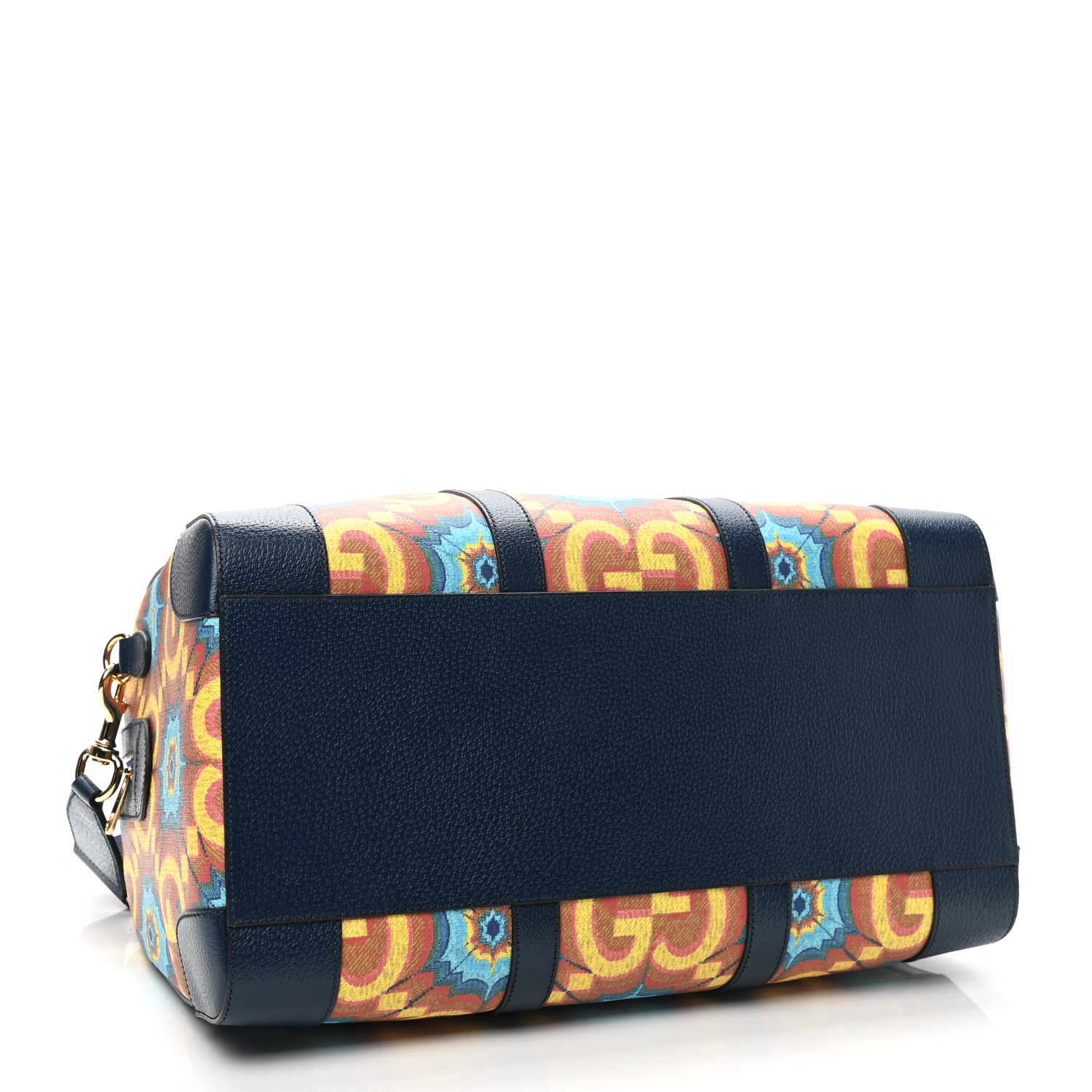 Gucci GG Supreme Kaleidoscope Calfskin Script Logo Gucci 100 Carry-On Duffle Bag Blue Orange Multicolor Blue Agata 2 of 8