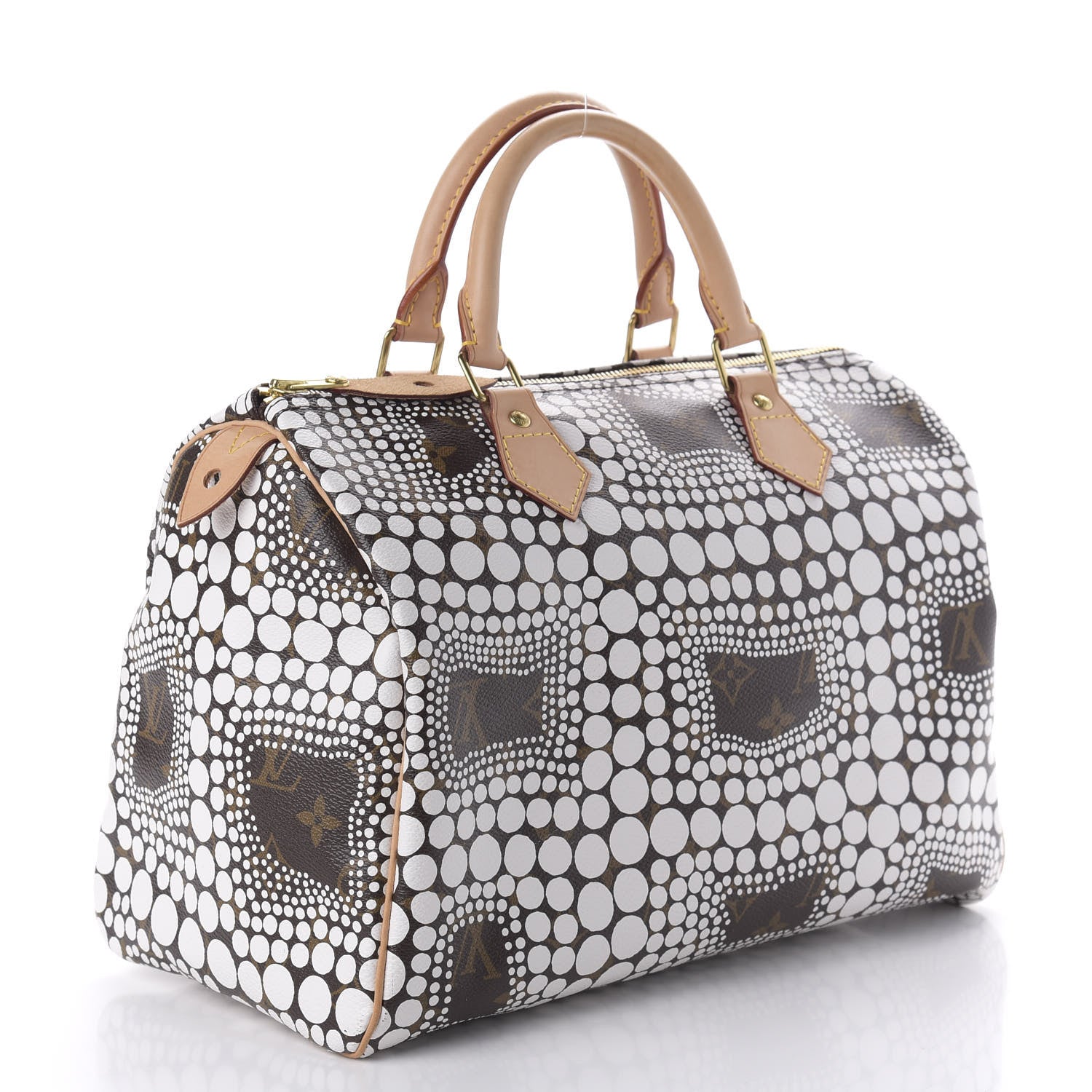 Louis Vuitton Monogram Kusama Town Speedy 30 White 3 of 10