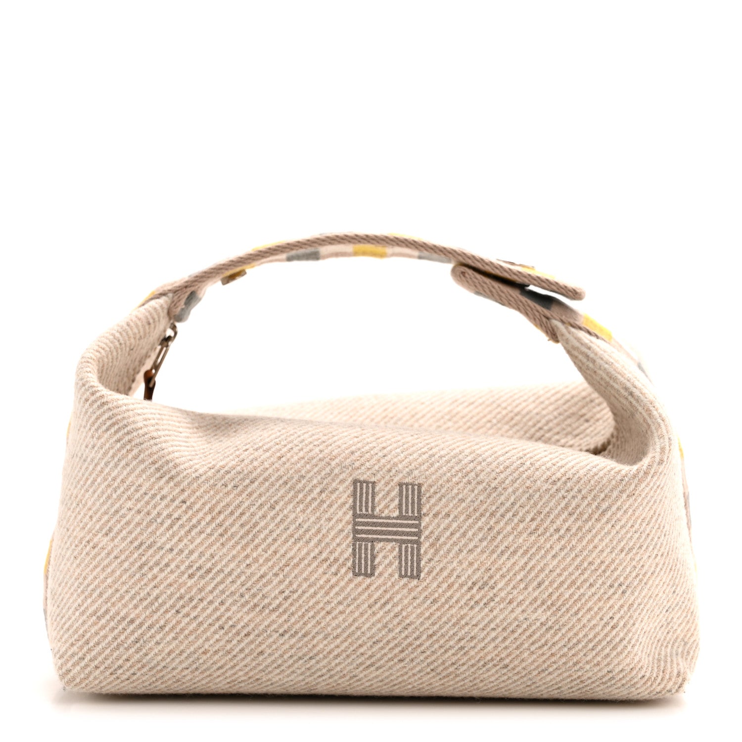 Hermes Wool Small Au Carre Bride-A-Brac Pouch Seigle 1 of 6