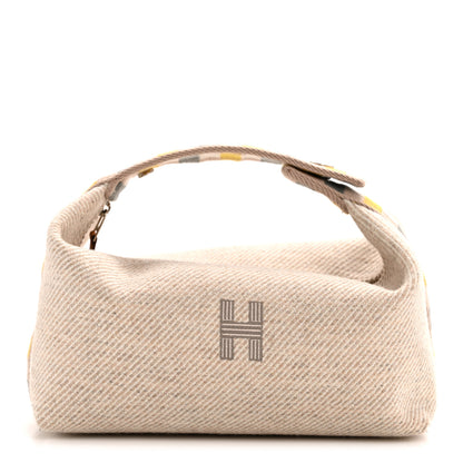 Hermes Wool Small Au Carre Bride-A-Brac Pouch Seigle 1 of 6
