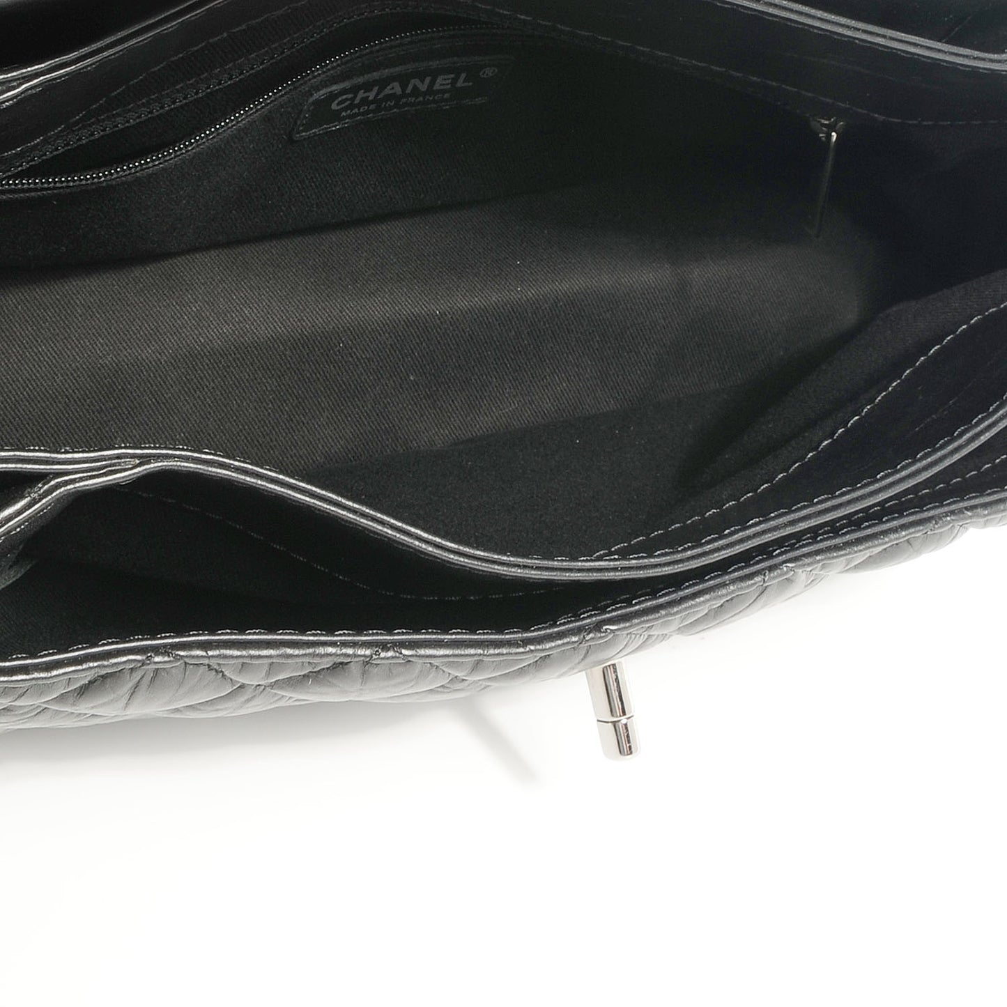 Calfskin Medium Lady Pearly Flap Black