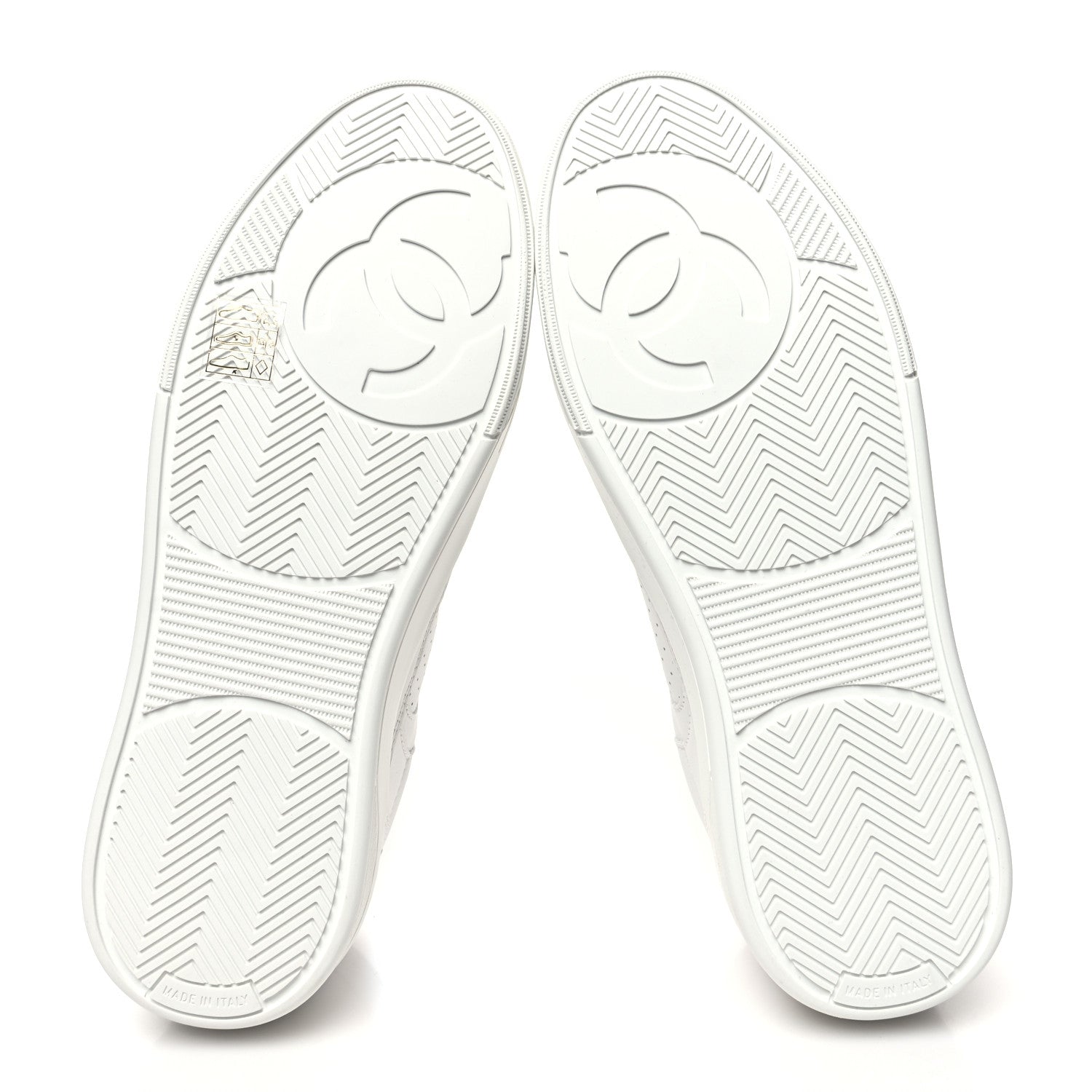 Chanel Calfskin CC Womens Sneakers 39.5 White 5 of 8