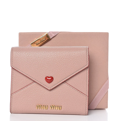 Miu Miu Goatskin Madras Love Compact Wallet Orchidea 8 of 8