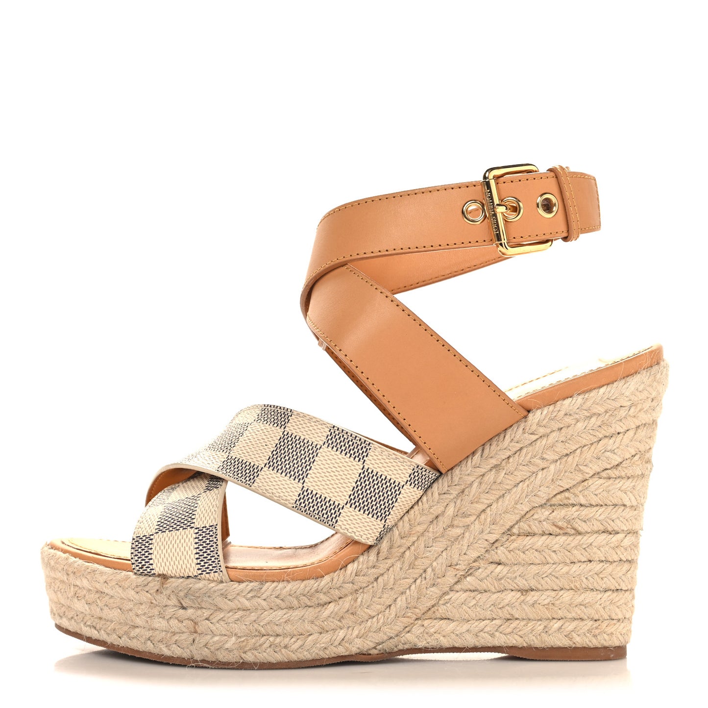 Damier Azur Starboard Wedges 41 Tan