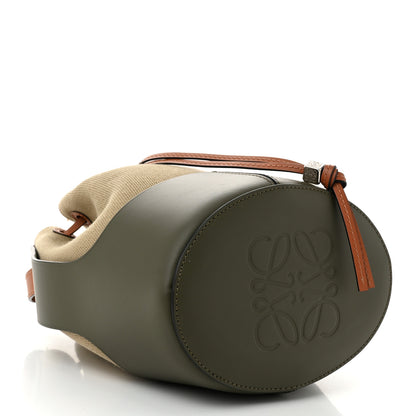 Loewe Canvas Calfskin Balloon Bucket Bag Khaki Tan 3 of 12