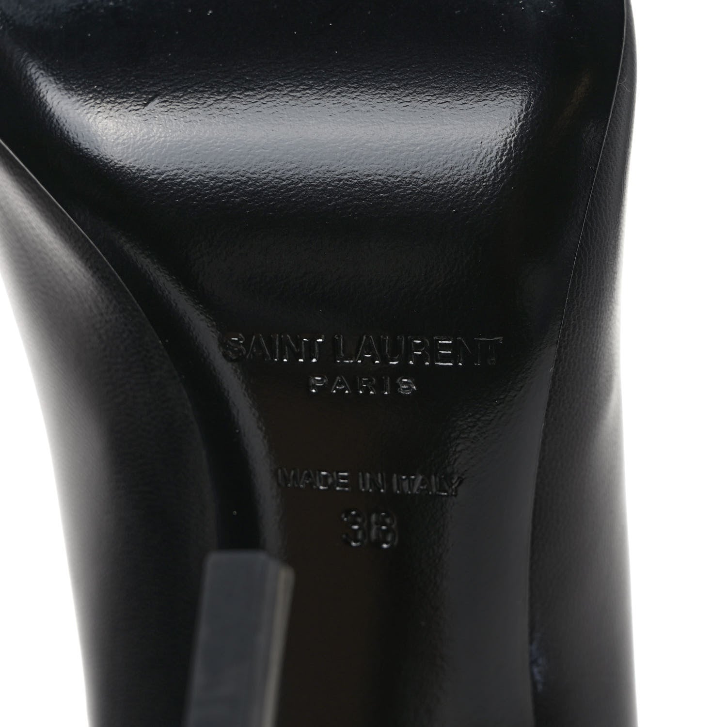 Saint Laurent Calfskin Opyum 100 Pumps 38 Black 6 of 8