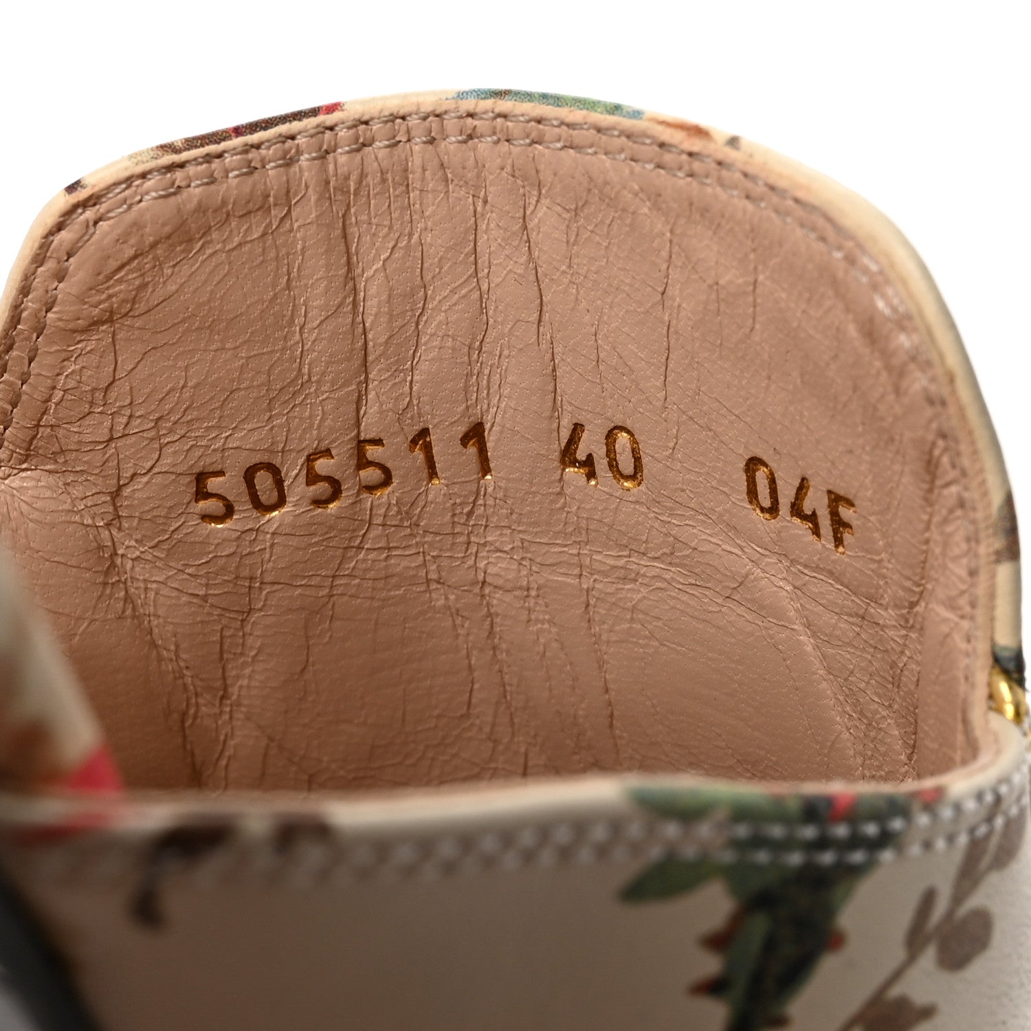 Gucci Calfskin Stamp Allover Rose Princetown Slippers 40 Ivory Multicolor 9 of 9