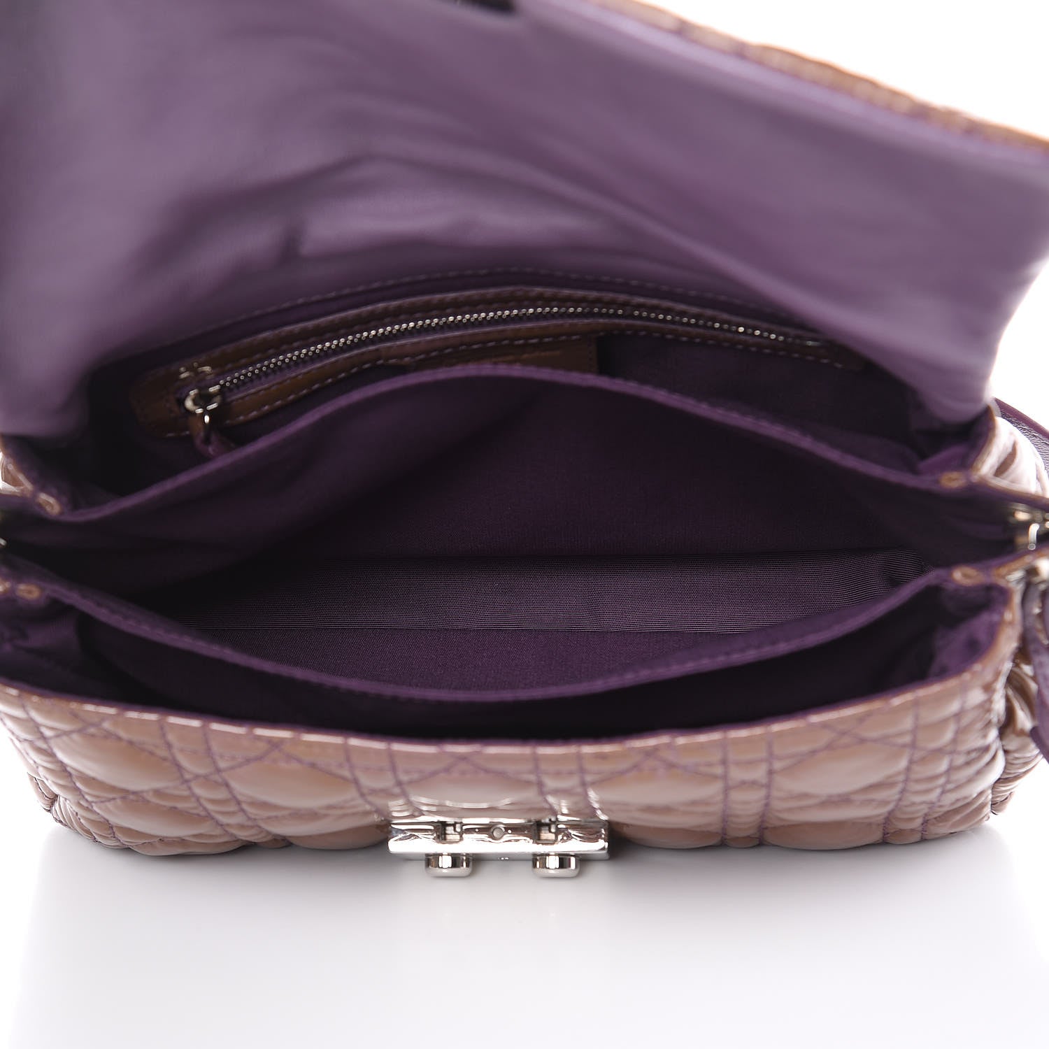 Christian Dior Patent Cannage New Lock Flap Purple 5 of 16