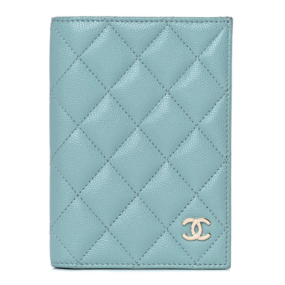 Chanel Caviar Quilted Passport Holder Light Blue 1 of 11