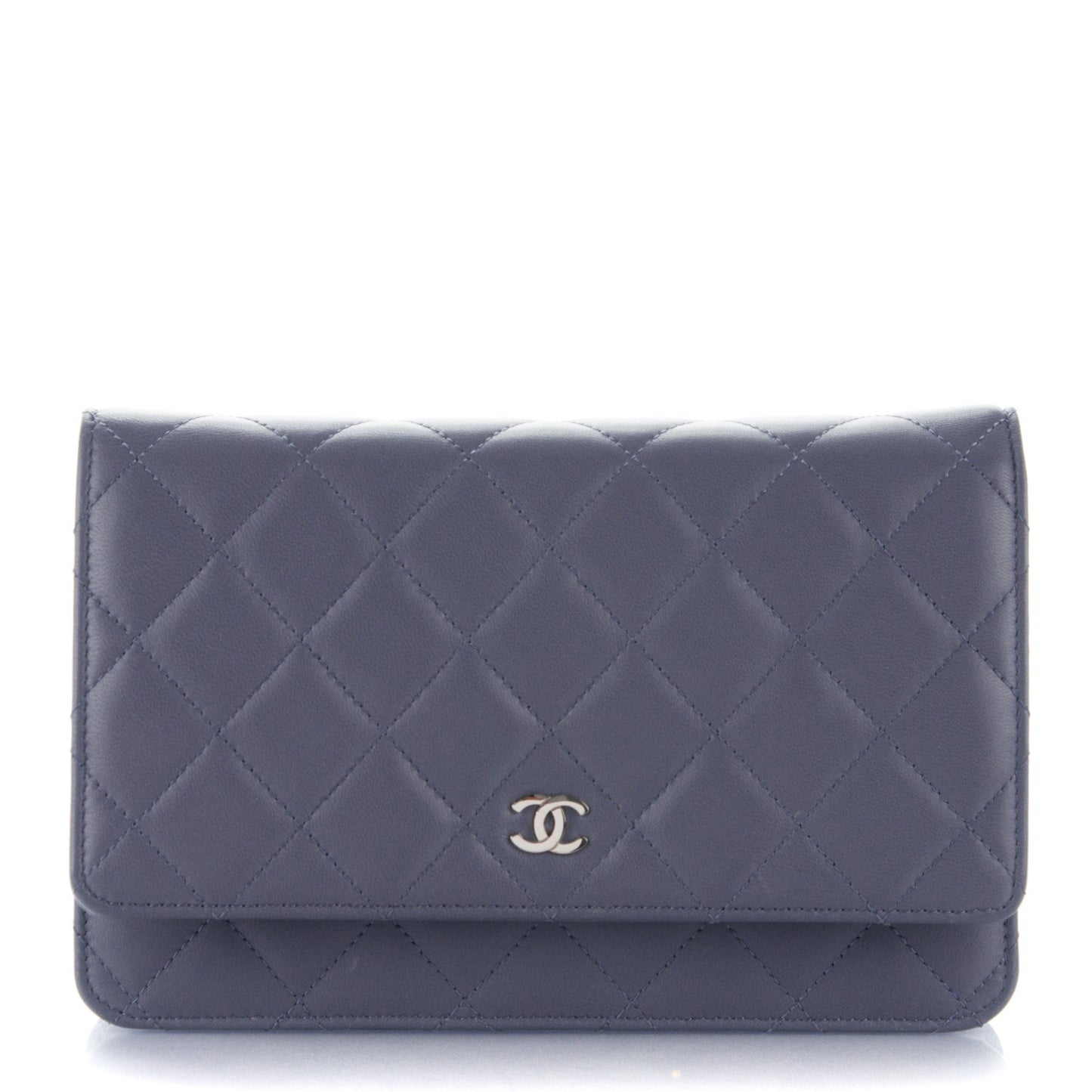 Lambskin Quilted Wallet On Chain WOC Lavender