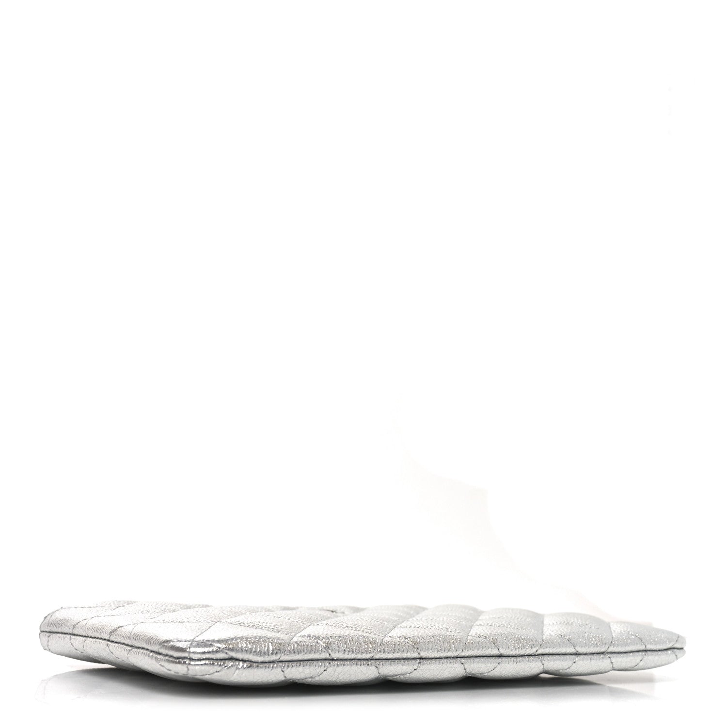 Chanel Metallic Caviar Quilted Small Zipped Pouch Silvery 4 of 8