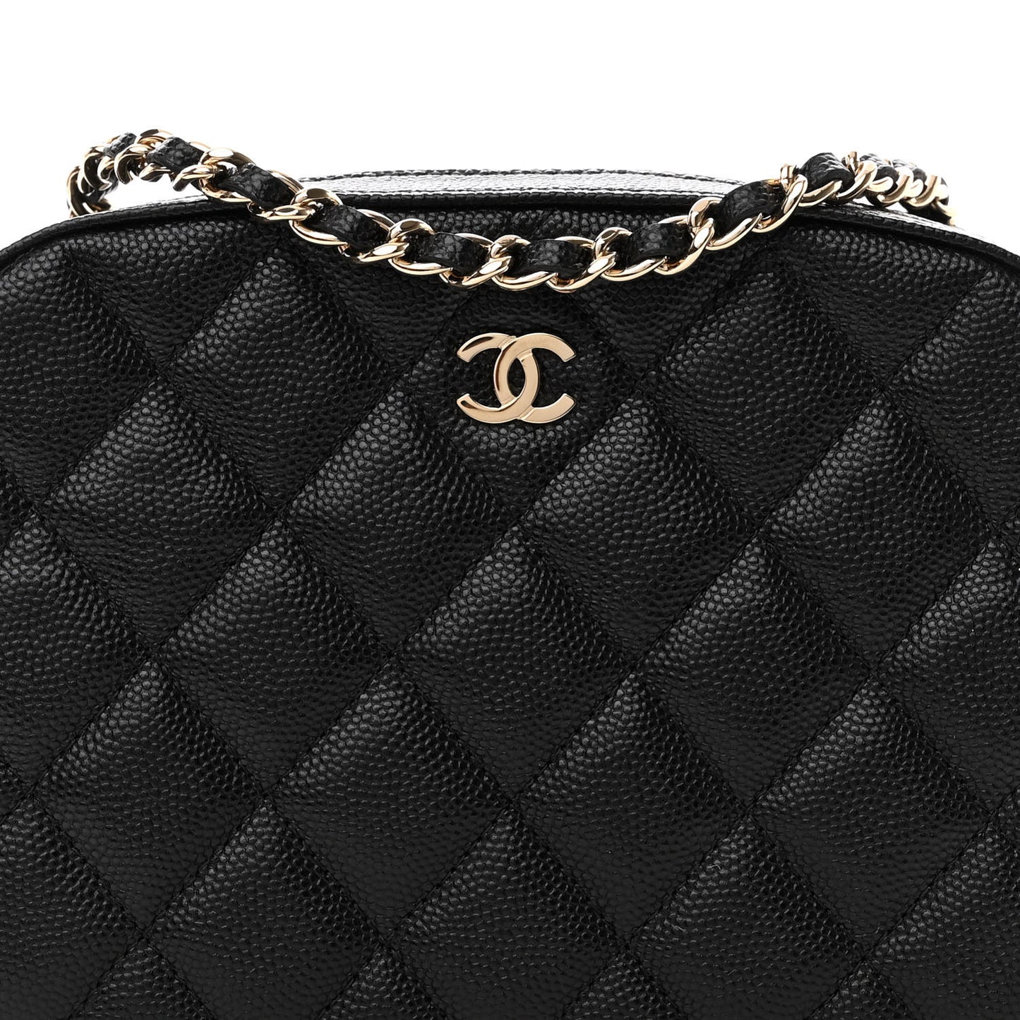 Caviar Quilted Vanity With Chain Black
