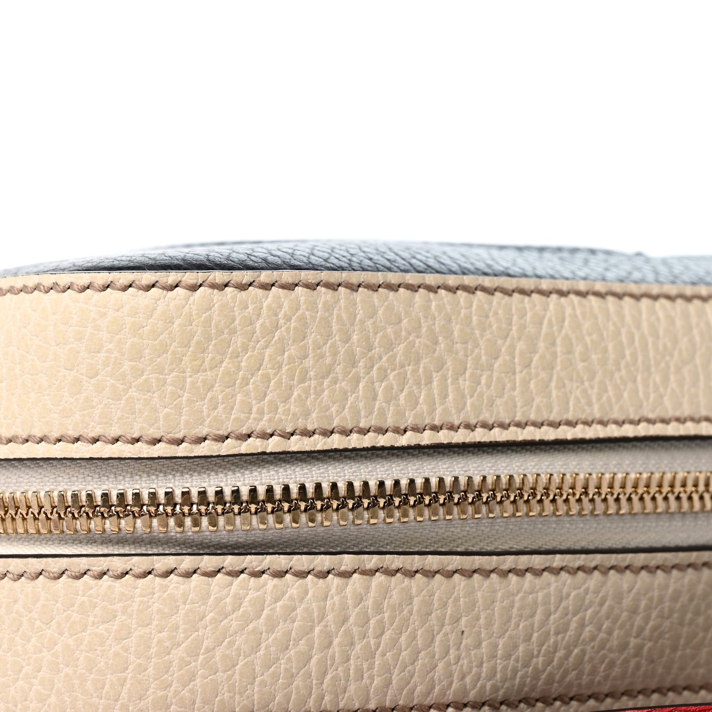 Dollar Calfskin Bi-Color Small Soho Disco Bag Mystic White Black