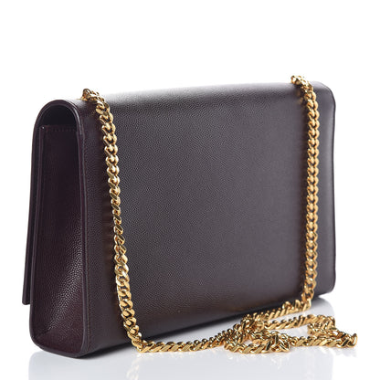 Saint Laurent Grain De Poudre Medium Classic Monogram Kate Satchel Amaranto 3 of 8