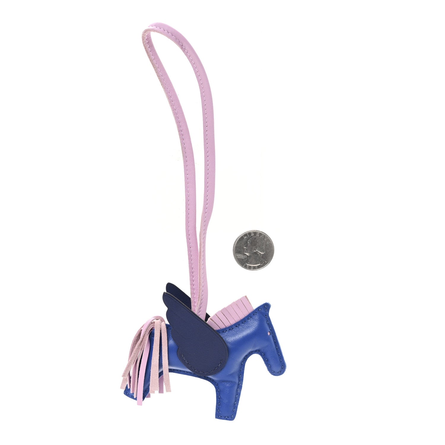 Hermes Milo Lambskin Grigri Rodeo Pegase Horse Bag Charm PM PM Bleu France Mauve Sylvestre Bleu Saphir 2 of 5