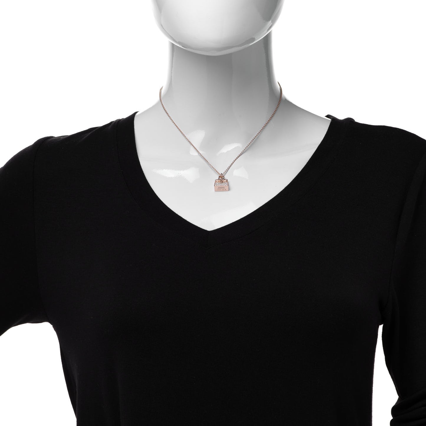 18K Rose Gold Diamond Birkin Amulettes Pendant Necklace