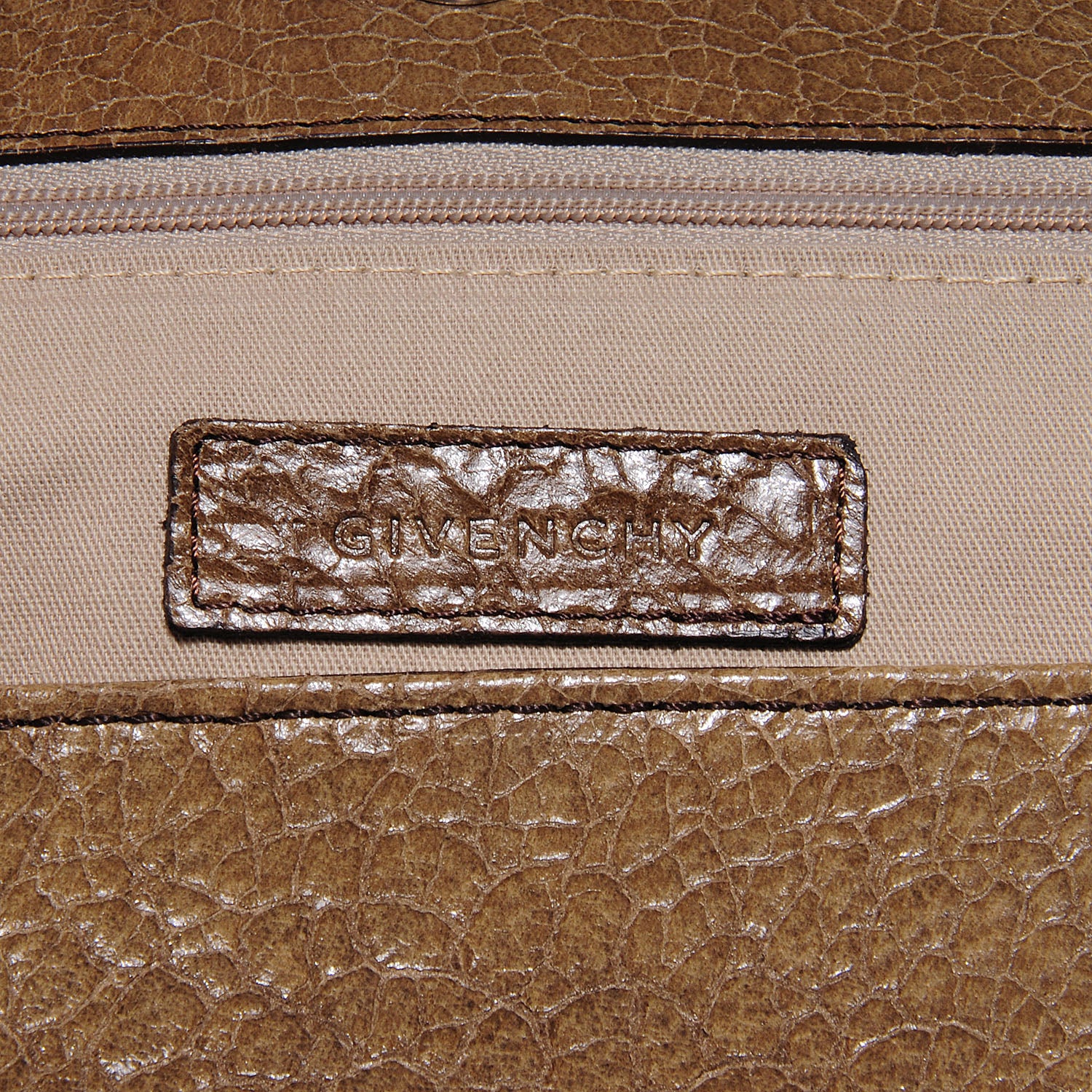 Givenchy Crackled Patent Envelope Folded Clutch Light Brown 6 of 13