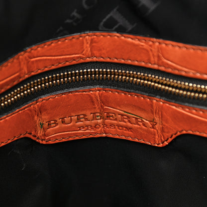 Burberry Haymarket Check Suede Prorsum Tassel Bowling Bag Tangerine 6 of 17