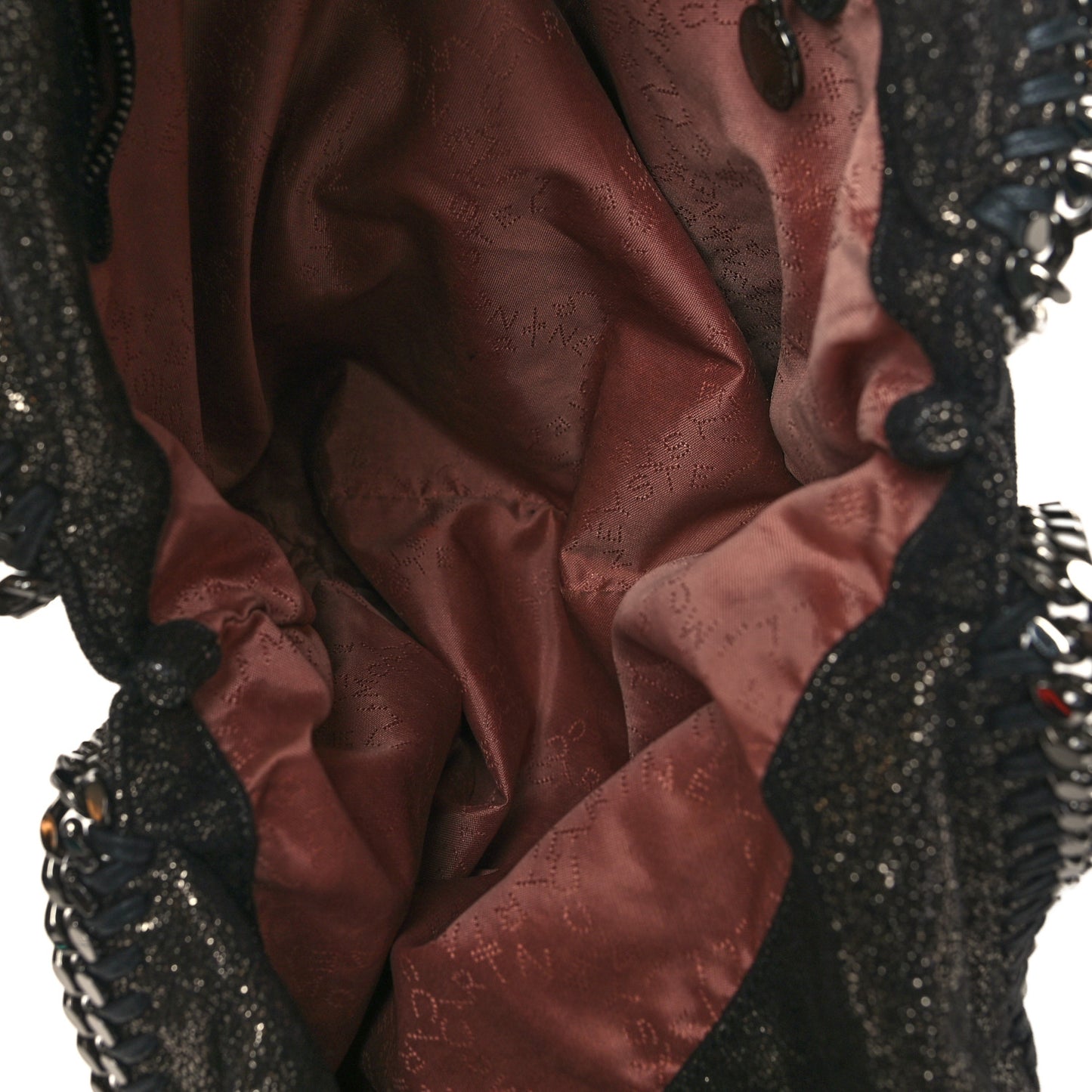 Chamois Shiny Dotted Falabella Fold Over Tote Ruthenium