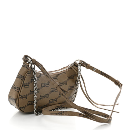 Balenciaga Coated Canvas BB Monogram Le Cagole Mini Purse With Chain Beige Brown 3 of 10