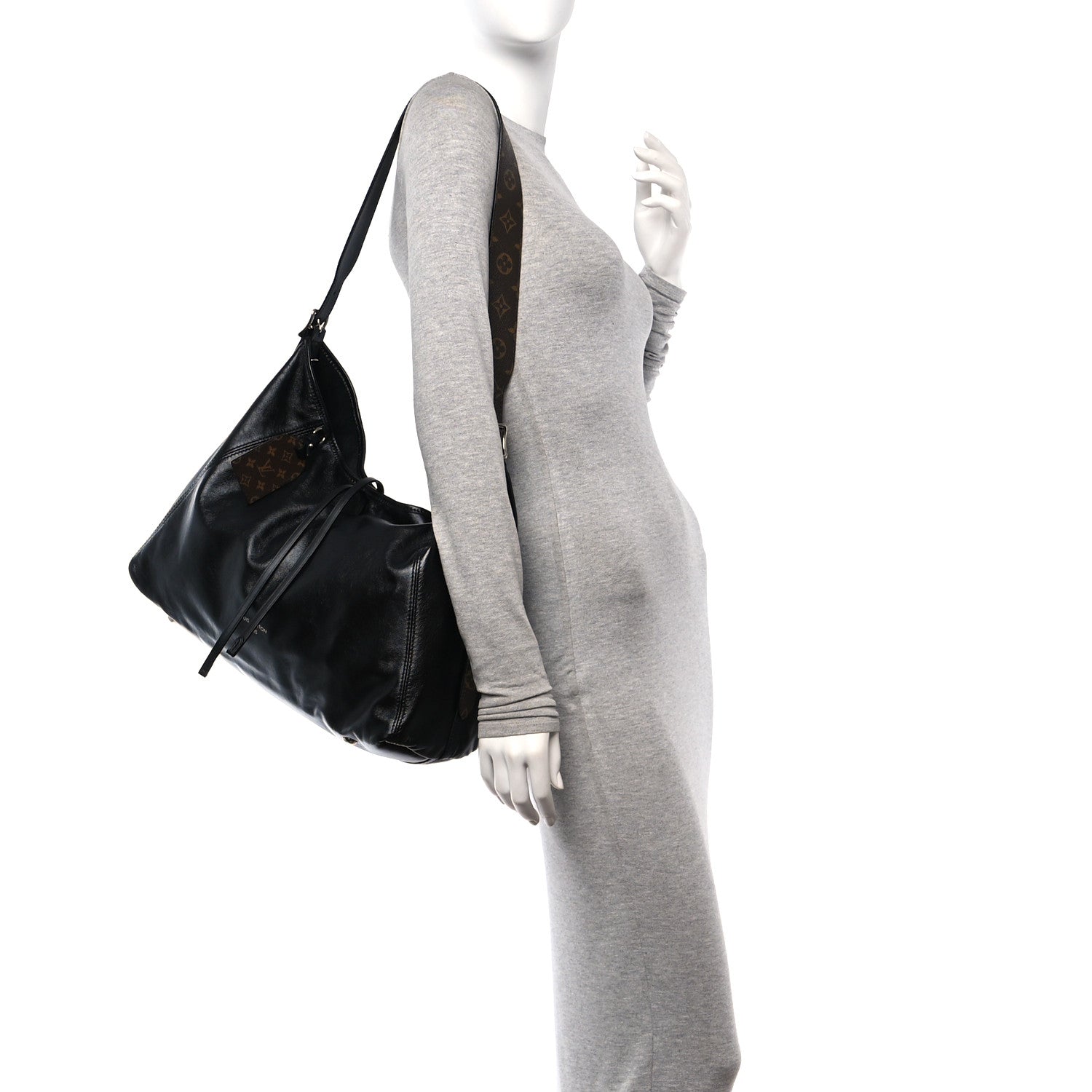 Louis Vuitton Lambskin CarryAll Vibe MM Black 2 of 15