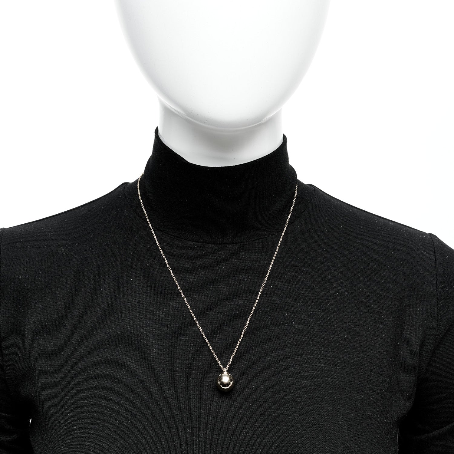 Tiffany 18K Yellow Gold 12.75mm HardWear Ball Pendant Necklace 2 of 5