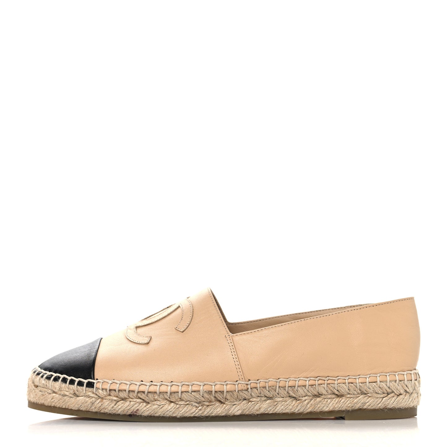 Lambskin CC Espadrilles 40 Beige Black