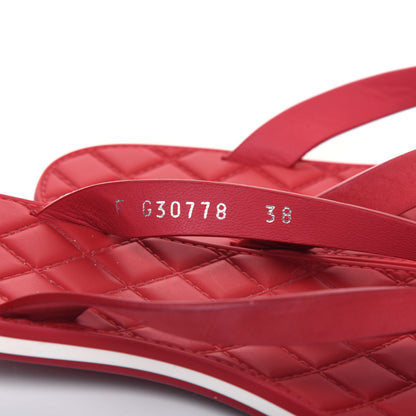 Chanel Suede Calfskin Rubber Thong Sandals 38 Red 8 of 12