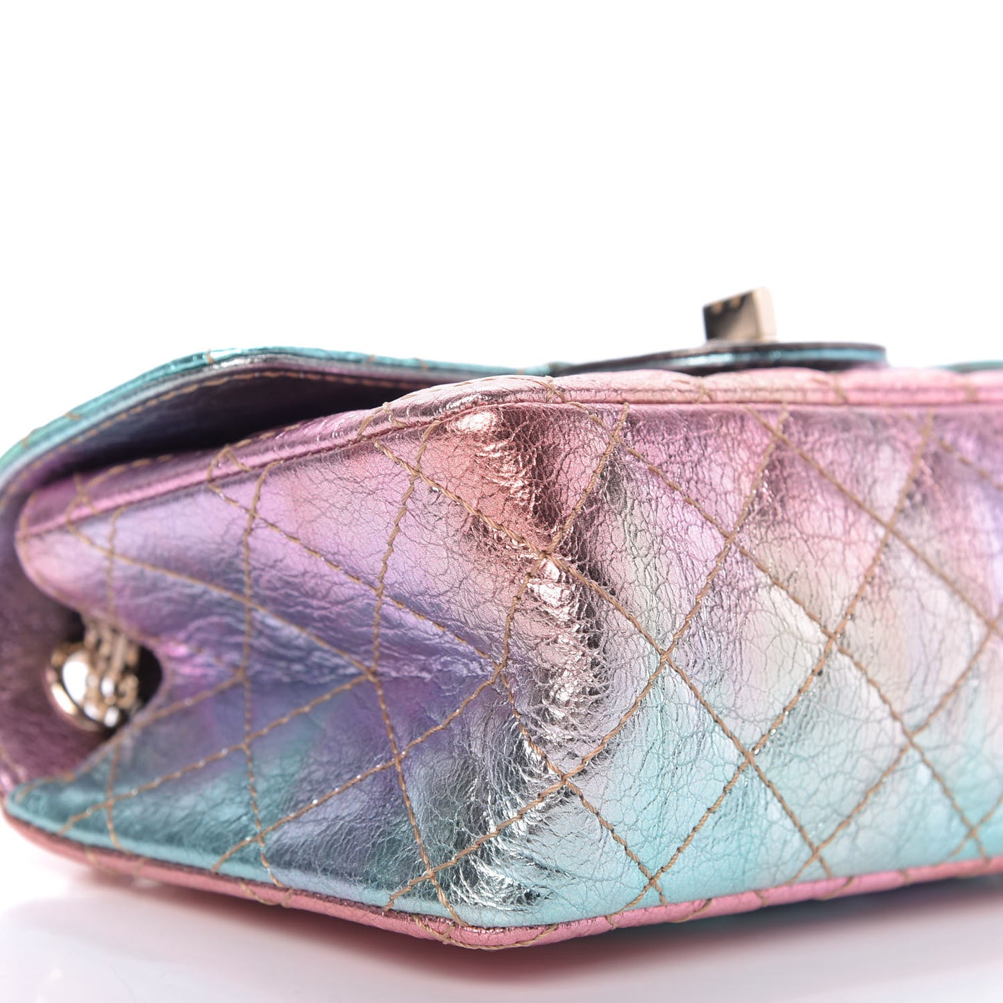 Metallic Goatskin Quilted Mini 2.55 Reissue Flap Multicolor