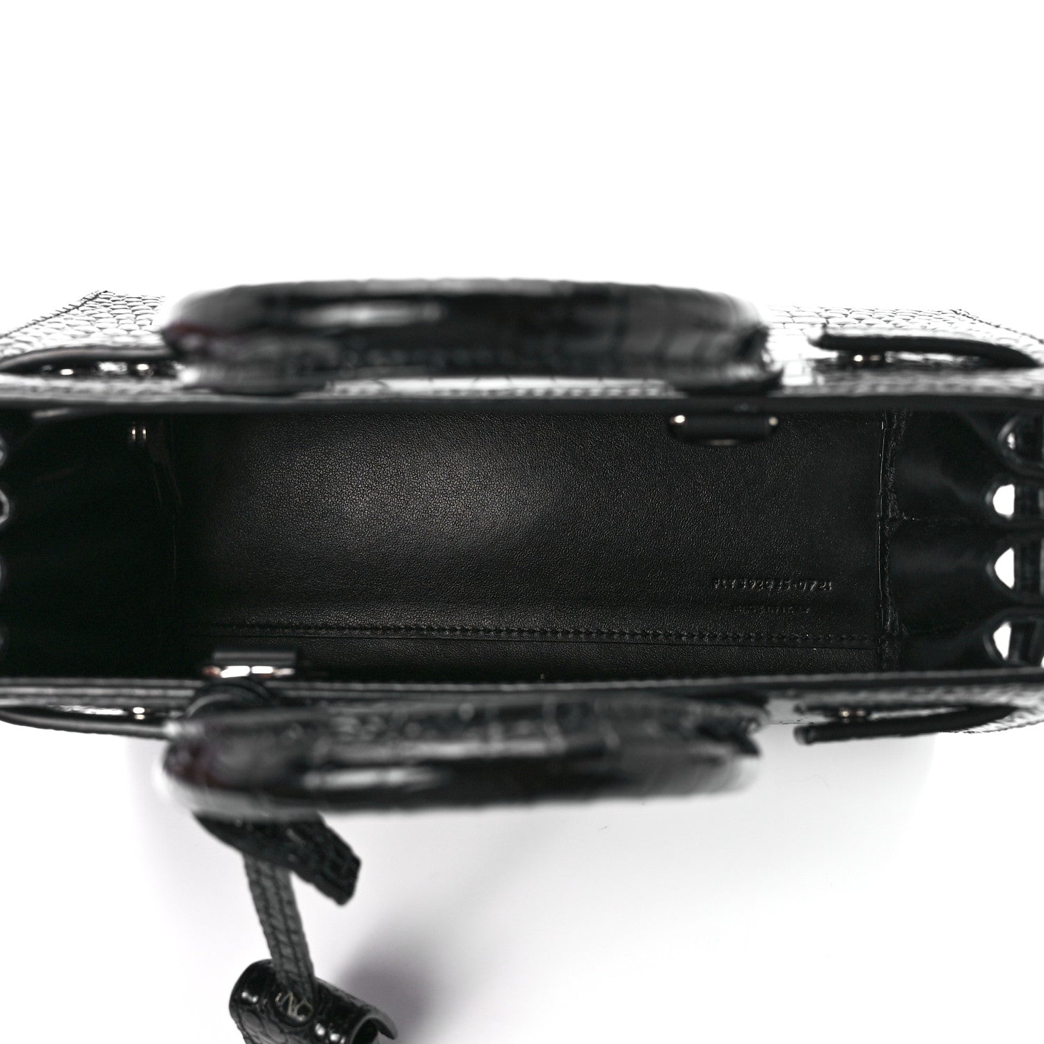 Saint Laurent Calfskin Crocodile Embossed Nano Sac De Jour Black 5 of 12