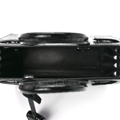 Saint Laurent Calfskin Crocodile Embossed Nano Sac De Jour Black 5 of 12