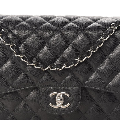 Chanel Caviar Quilted Jumbo Double Flap Black 10 of 11