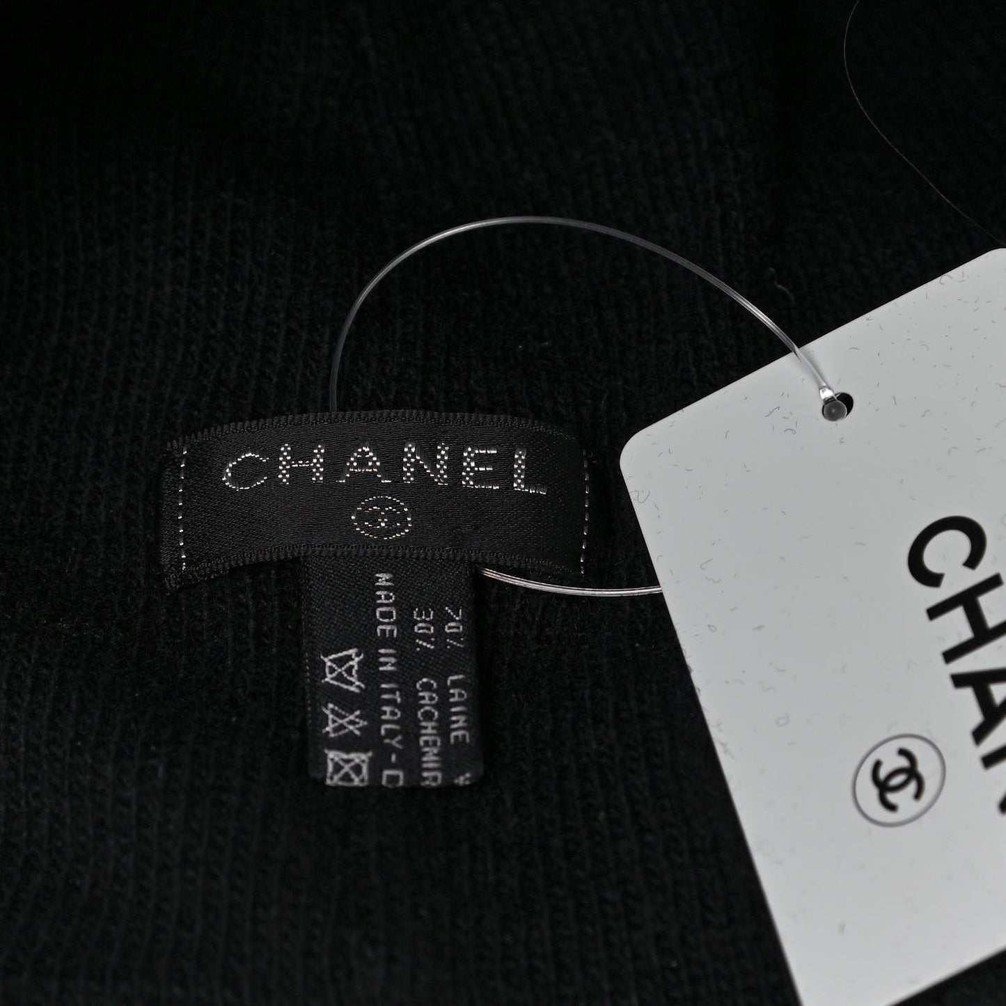 Cashmere Logo Beanie Hat Black Yellow