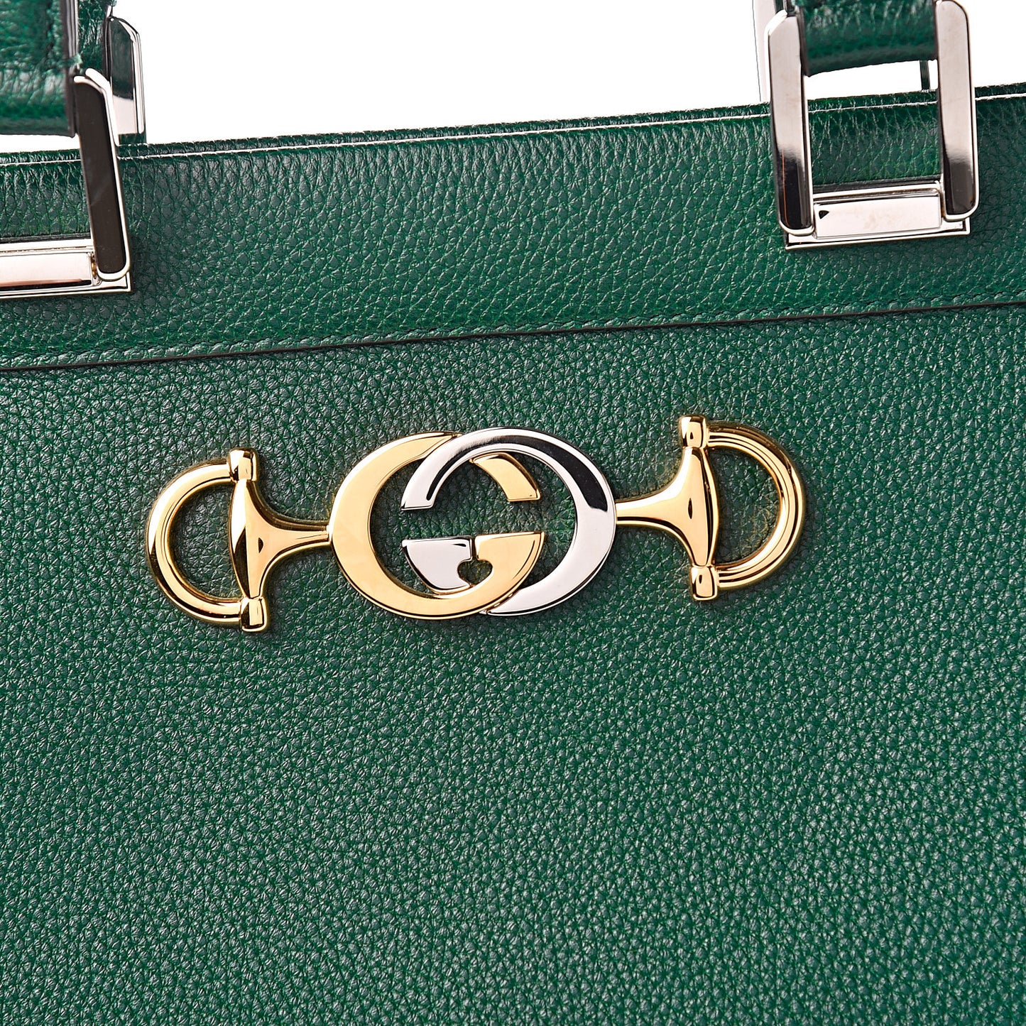 Grainy Calfskin Medium Zumi Top Handle Bag Vintage Green
