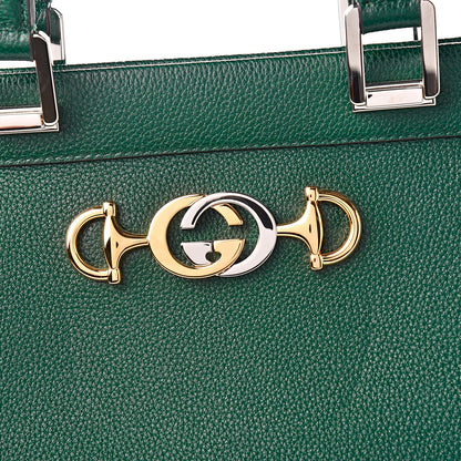Gucci Grainy Calfskin Medium Zumi Top Handle Bag Vintage Green 9 of 9