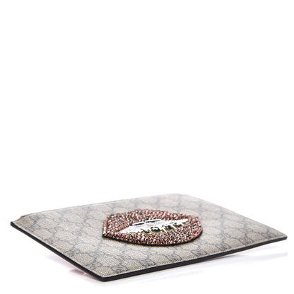 Gucci GG Supreme Monogram Merveilles Lips Zip Pouch Hibiscus Red 4 of 9