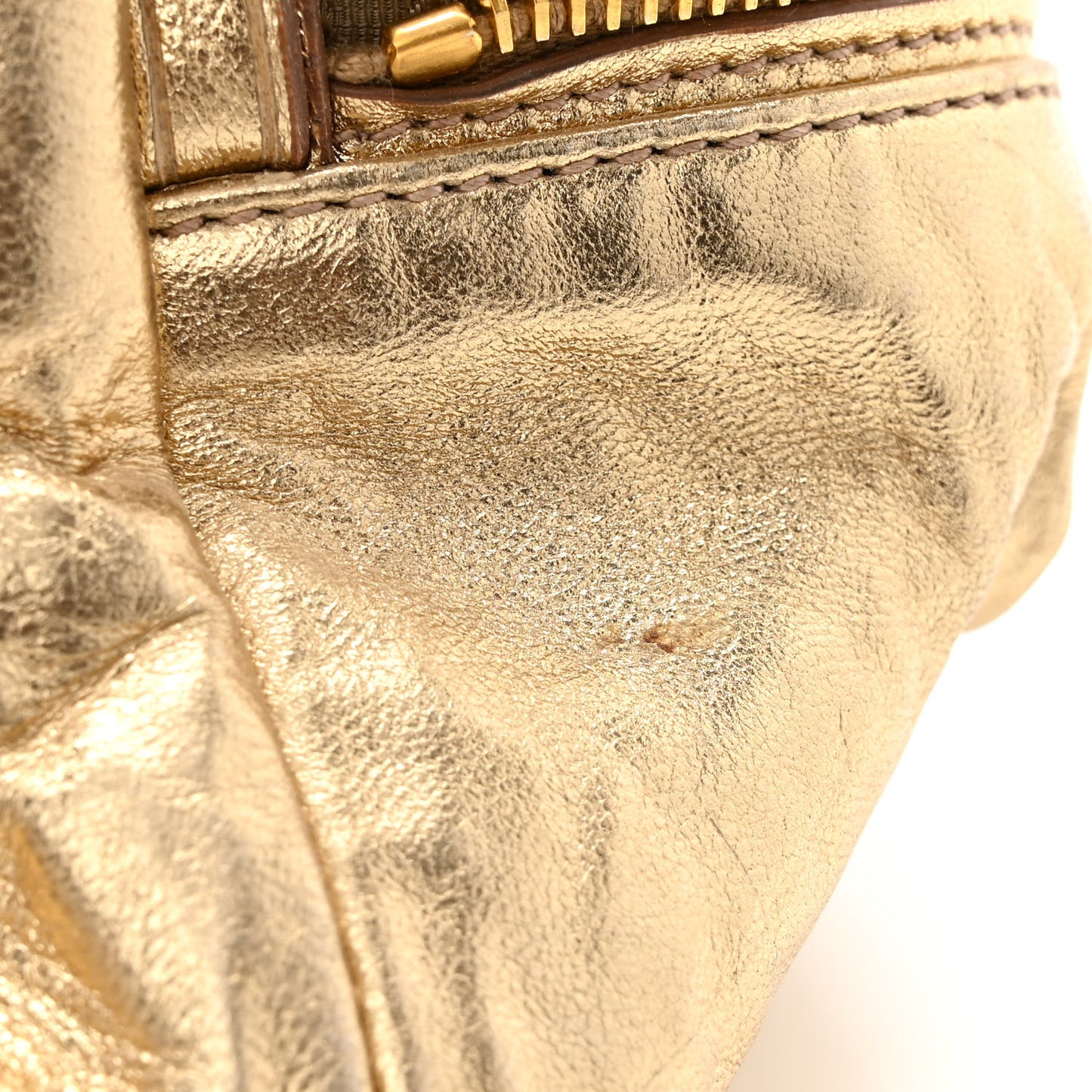 Metallic Nappa Shoulder Bag Platino