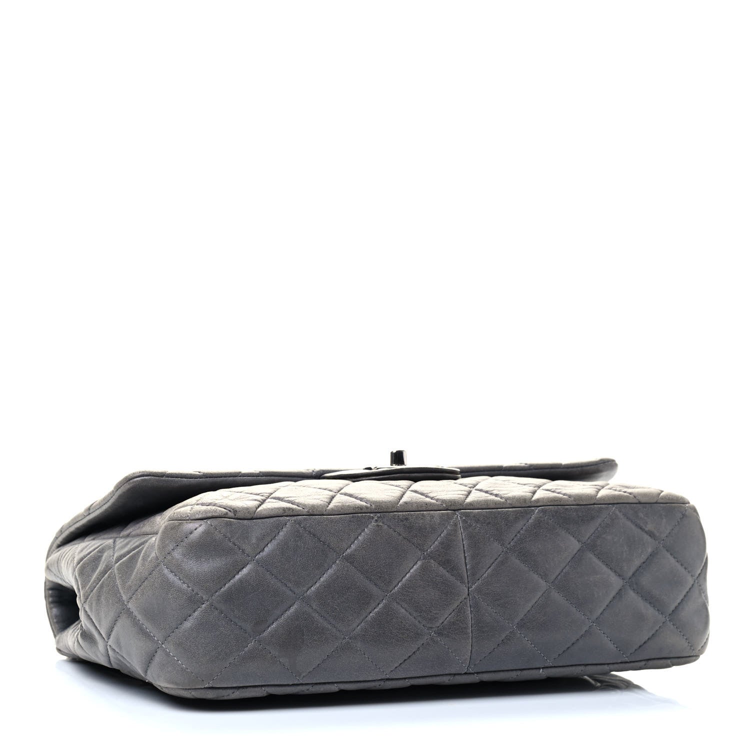 Chanel Lambskin Quilted Jumbo Single Flap Grey 6 of 8