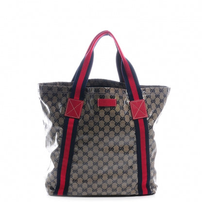 Gucci Crystal Monogram Medium Web Handle Vertical Tote Navy 1 of 7