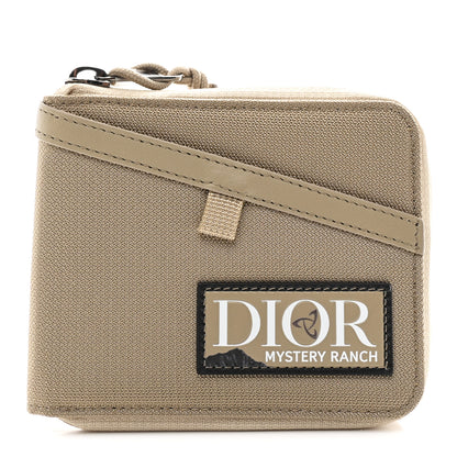 Christian Dior X MYSTERY RANCH Cordura Nylon Calfskin Zipped Bi-Fold Wallet Beige 1 of 7