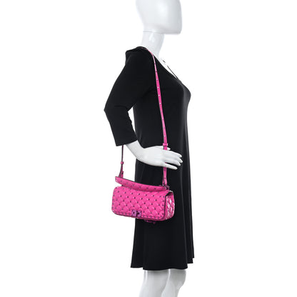 Valentino Garavani Calfskin Lacquer Monochrome Small Rockstud Spike Convertible Shoulder Bag Pink PP 2 of 9