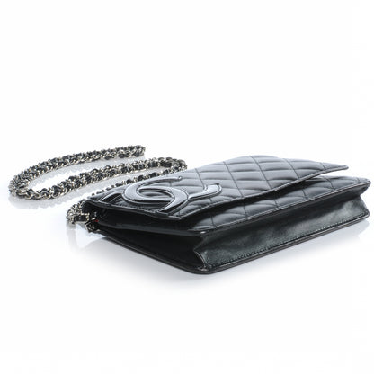 Chanel Calfskin Quilted Cambon Wallet On Chain WOC Black 4 of 8