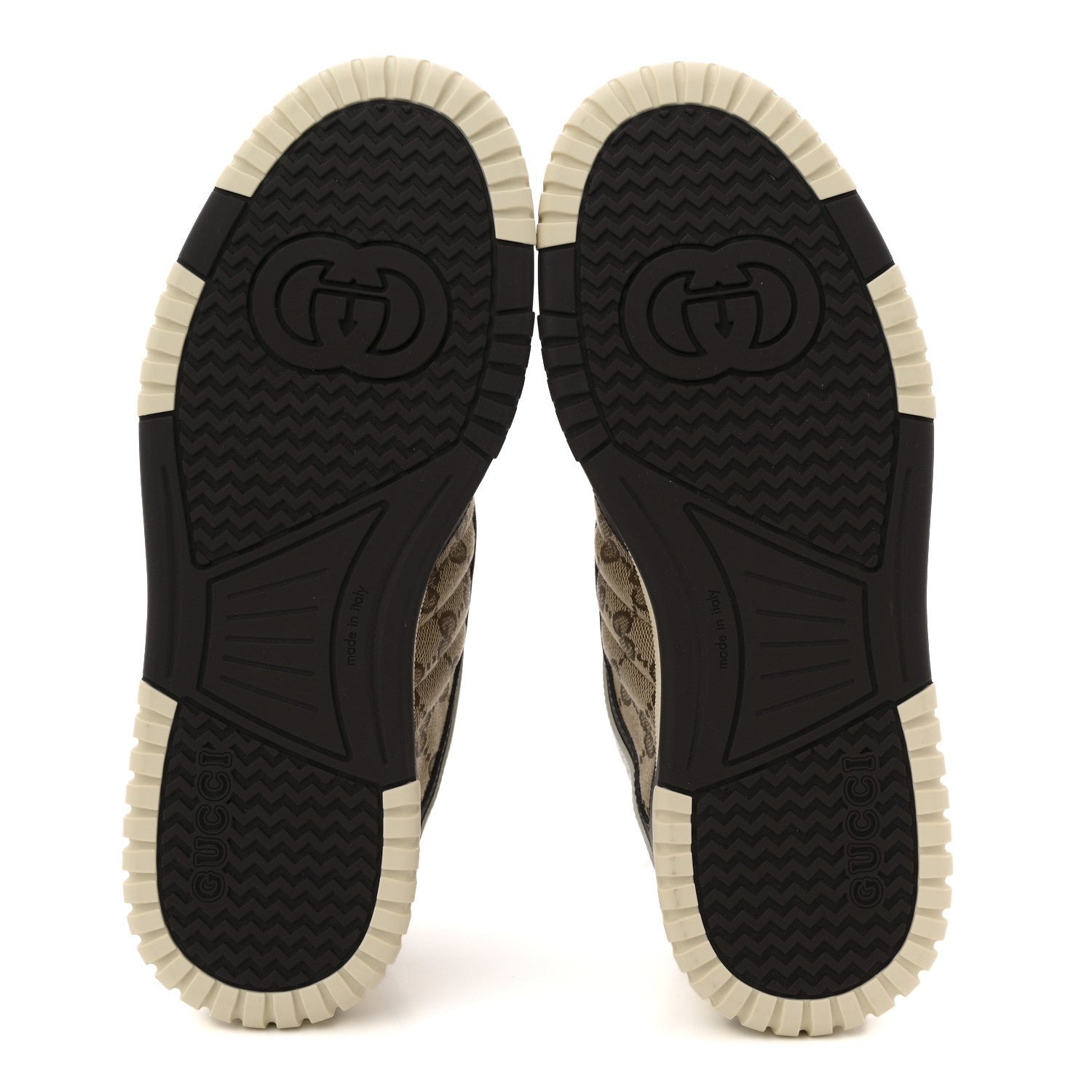 Gucci Calfskin Suede GG Monogram Re-Web Womens Sneakers 37 White Beige Ebony 7 of 11